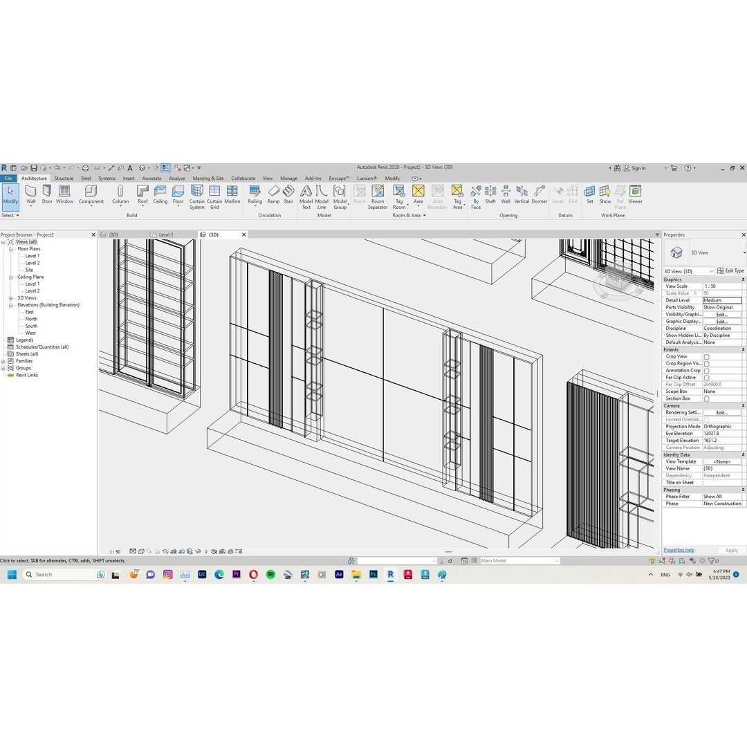 Decorative Wall Panels 3D Model – Revit Family, Adjustable Dimensions - View 28