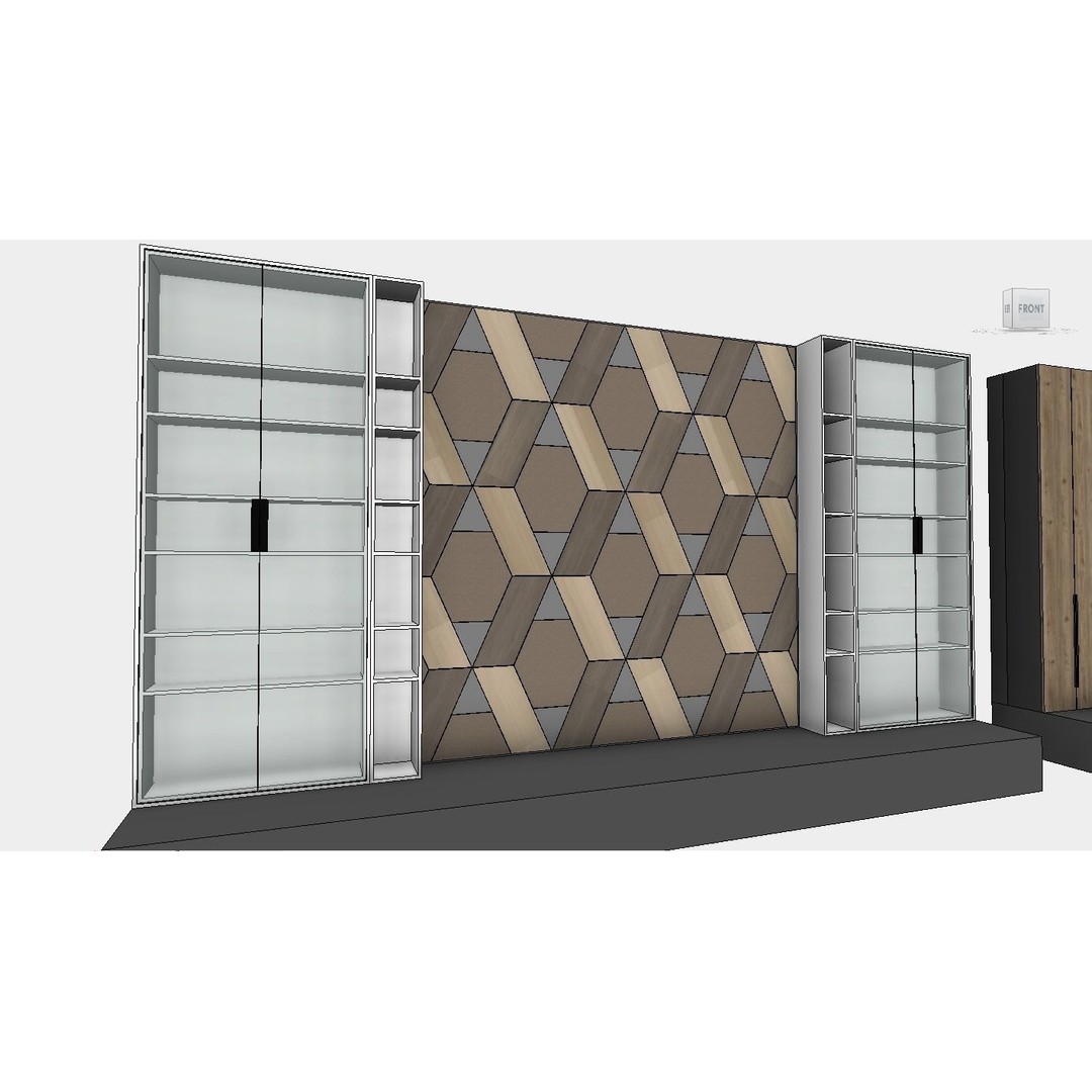 Decorative Wall Panels 3D Model – Revit Family, Adjustable Dimensions - View 3
