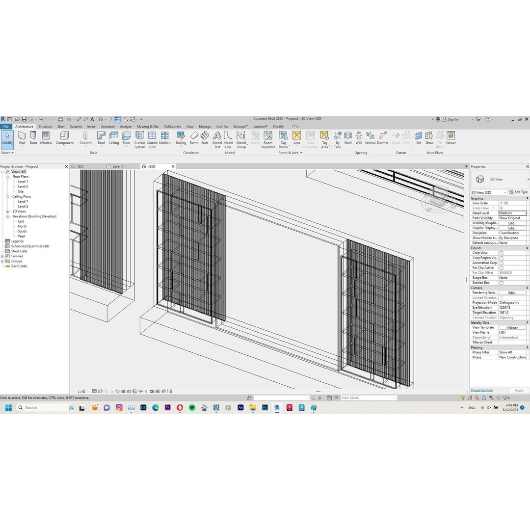Decorative Wall Panels 3D Model – Revit Family, Adjustable Dimensions - View 32