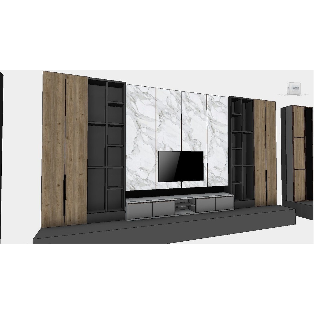 Decorative Wall Panels 3D Model – Revit Family, Adjustable Dimensions - View 5