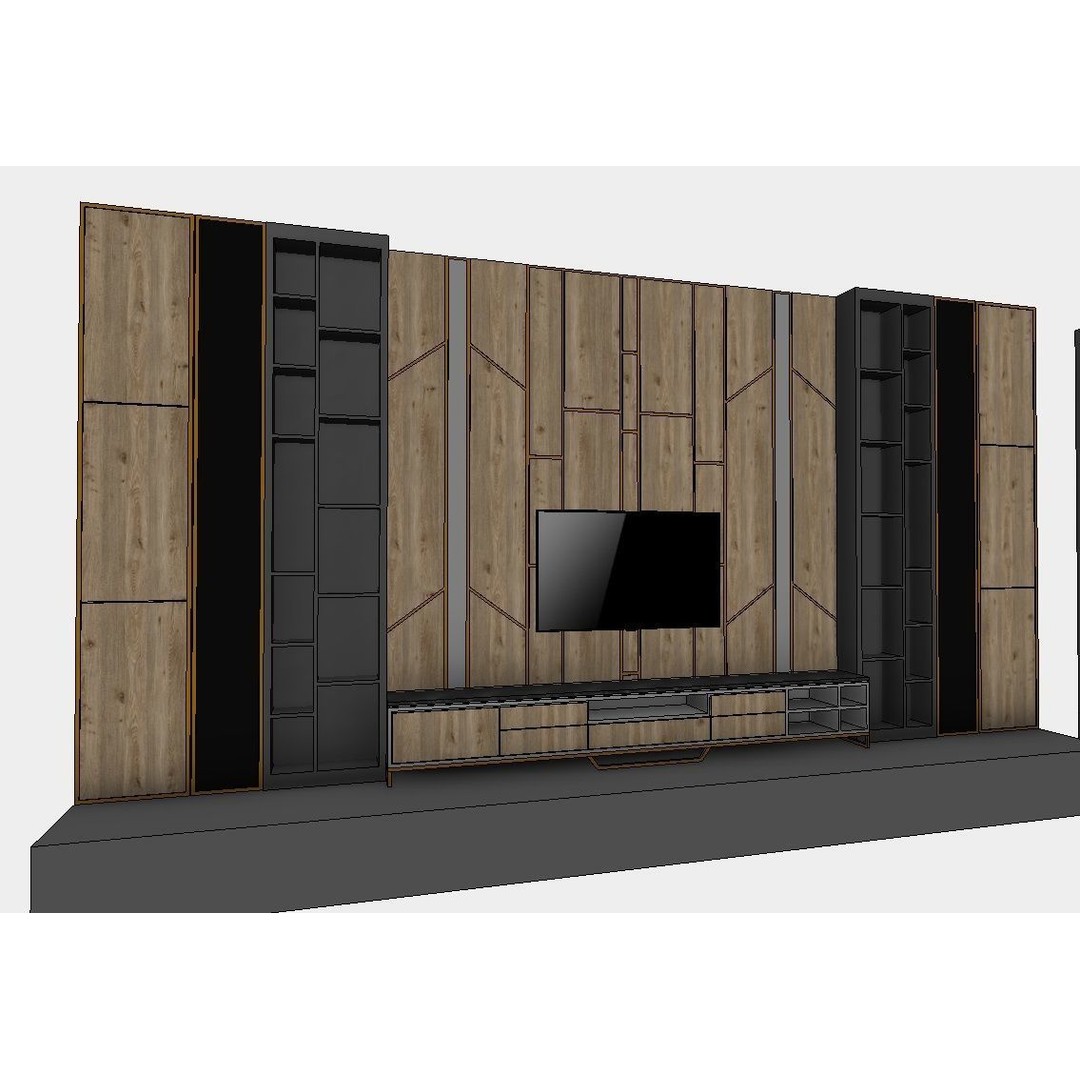 Decorative Wall Panels 3D Model – Revit Family, Adjustable Dimensions - View 7