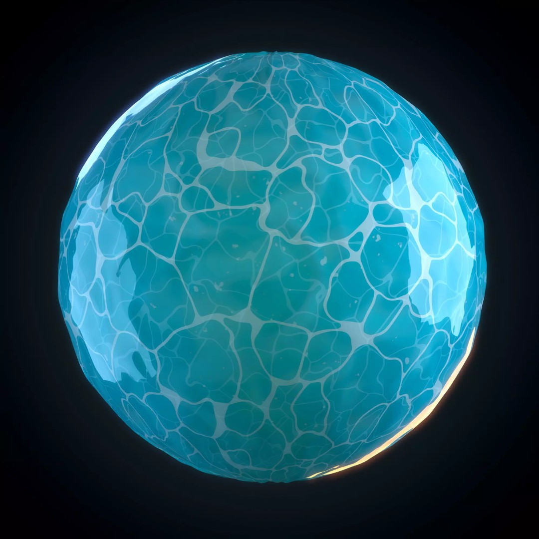 Stylized Water 3D Model – Textures & Maps for Games, SBSAR - View 2
