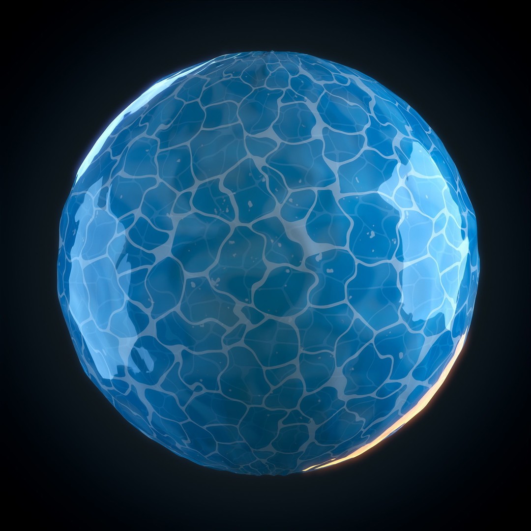 Stylized Water 3D Model – Textures & Maps for Games, SBSAR - View 4