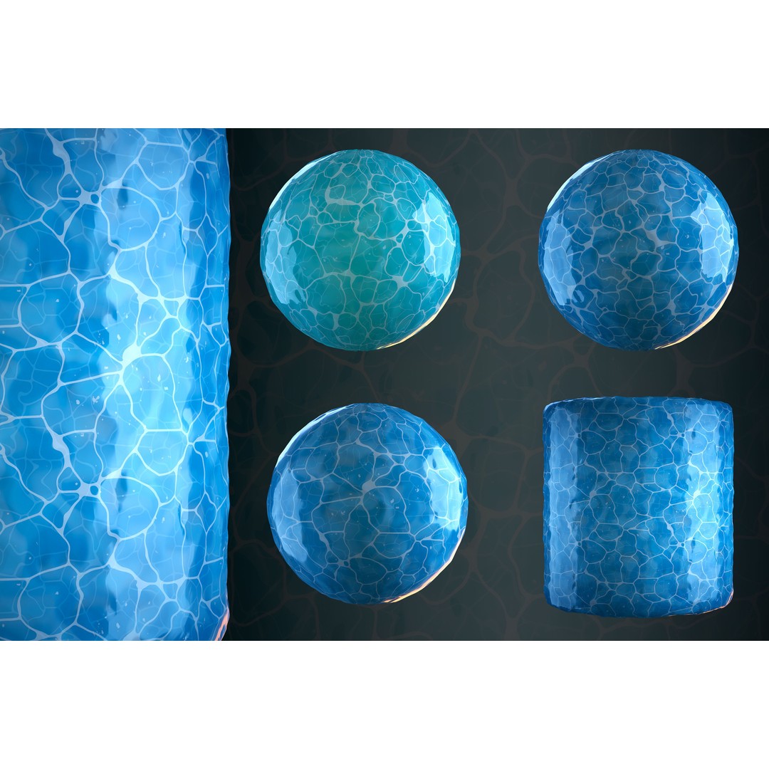 Stylized Water 3D Model – Textures & Maps for Games, SBSAR - View 5