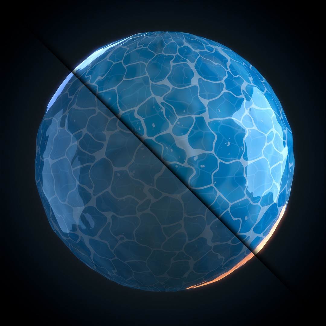 Stylized Water 3D Model – Textures & Maps for Games, SBSAR - View 7