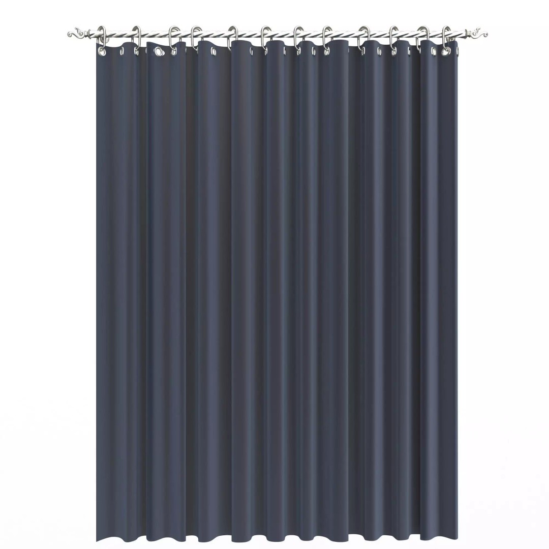 Classic Cornice Curtain 3D Model – Low Poly Architectural Decoration, FBX, OBJ - View 21