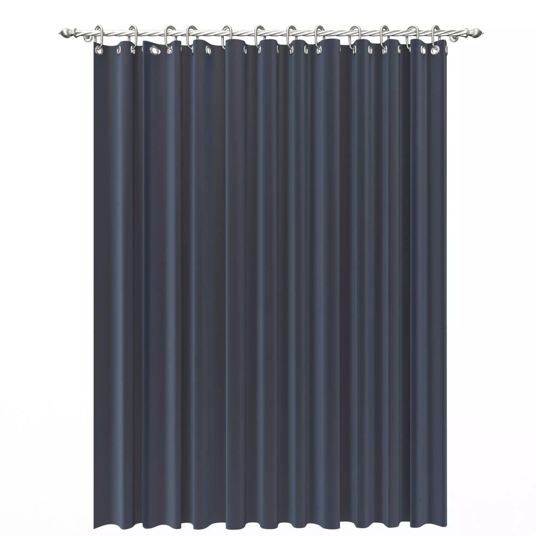 Classic Cornice Curtain 3D Model – Low Poly Architectural Decoration, FBX, OBJ - View 27