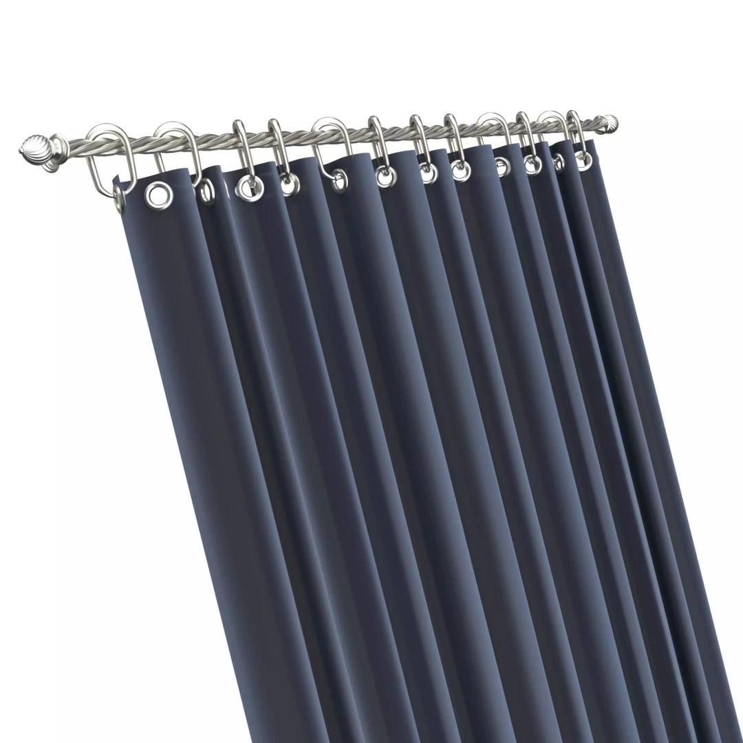 Classic Cornice Curtain 3D Model – Low Poly Architectural Decoration, FBX, OBJ - View 29