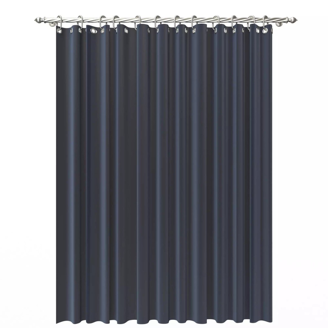 Classic Cornice Curtain 3D Model – Low Poly Architectural Decoration, FBX, OBJ - View 30