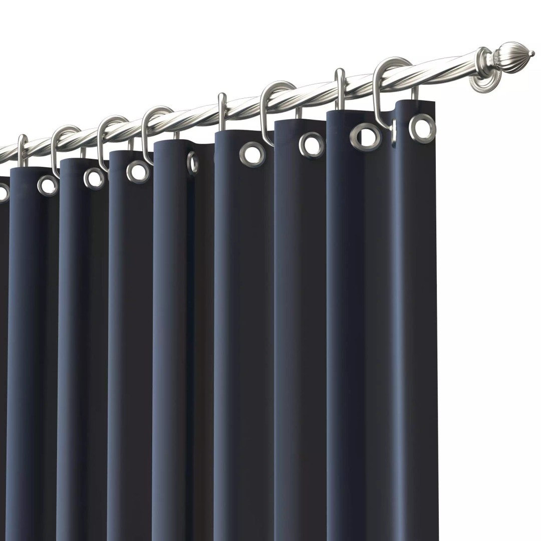 Classic Cornice Curtain 3D Model – Low Poly Architectural Decoration, FBX, OBJ - View 31