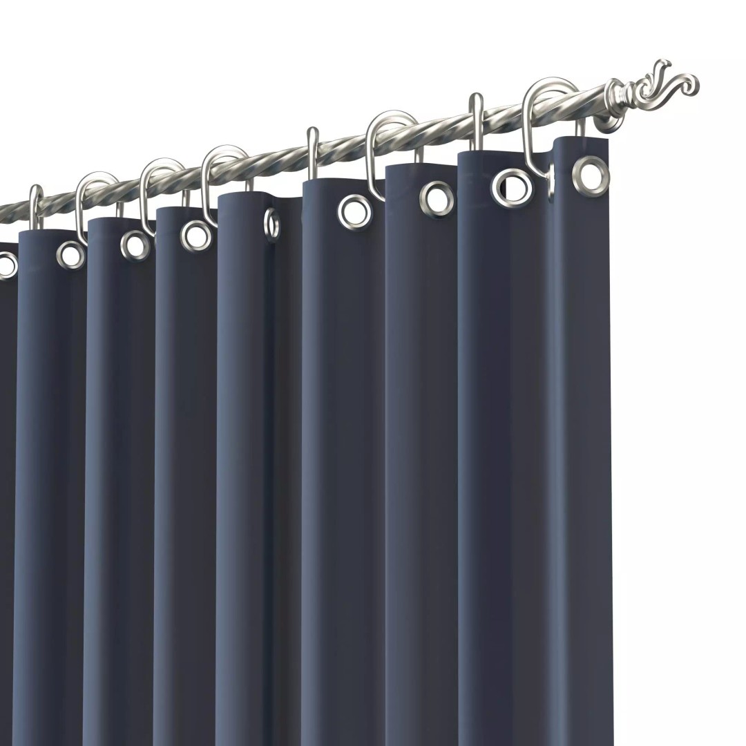 Classic Cornice Curtain 3D Model – Low Poly Architectural Decoration, FBX, OBJ - View 33