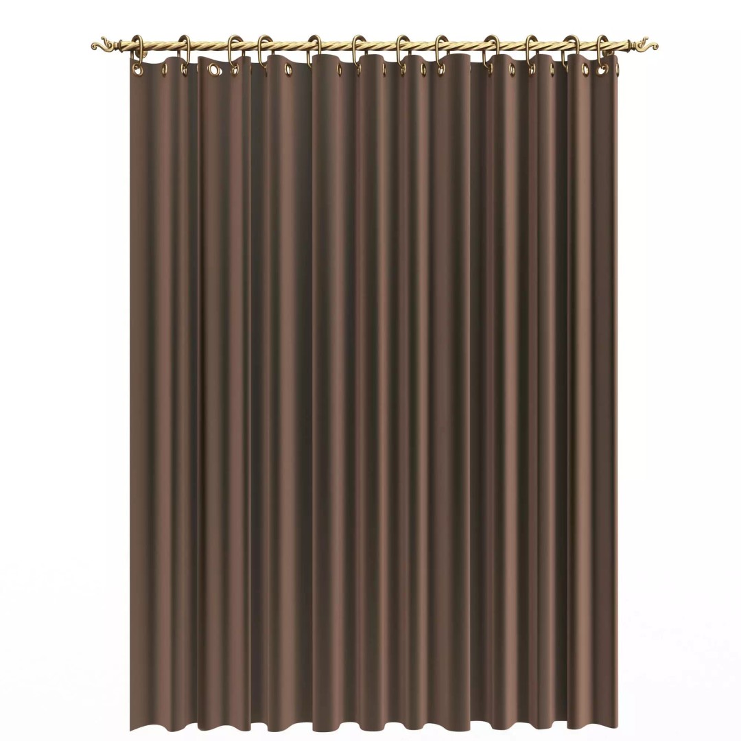 Classic Cornice Curtain 3D Model – Low Poly Architectural Decoration, FBX, OBJ - View 36