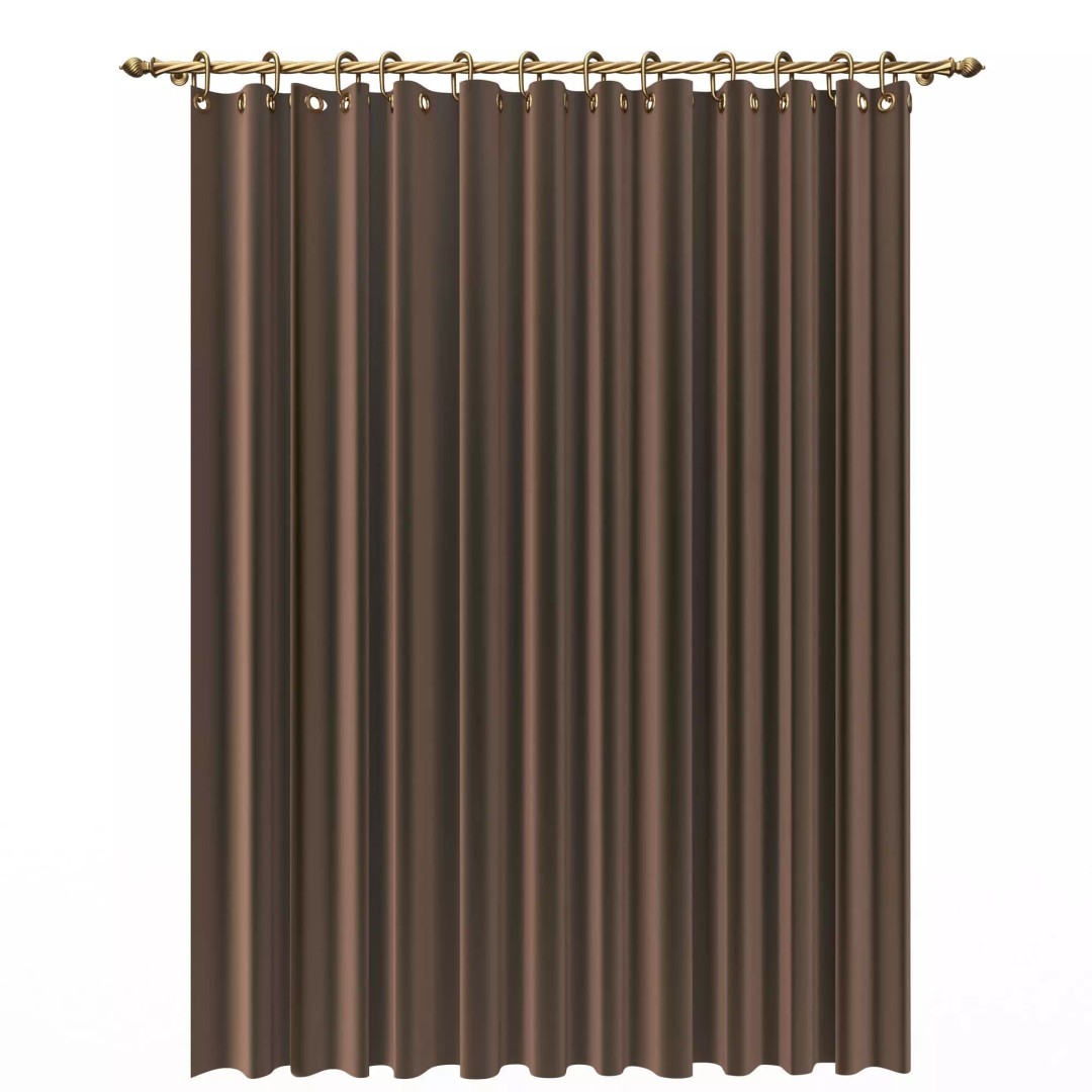 Classic Cornice Curtain 3D Model – Low Poly Architectural Decoration, FBX, OBJ - View 42