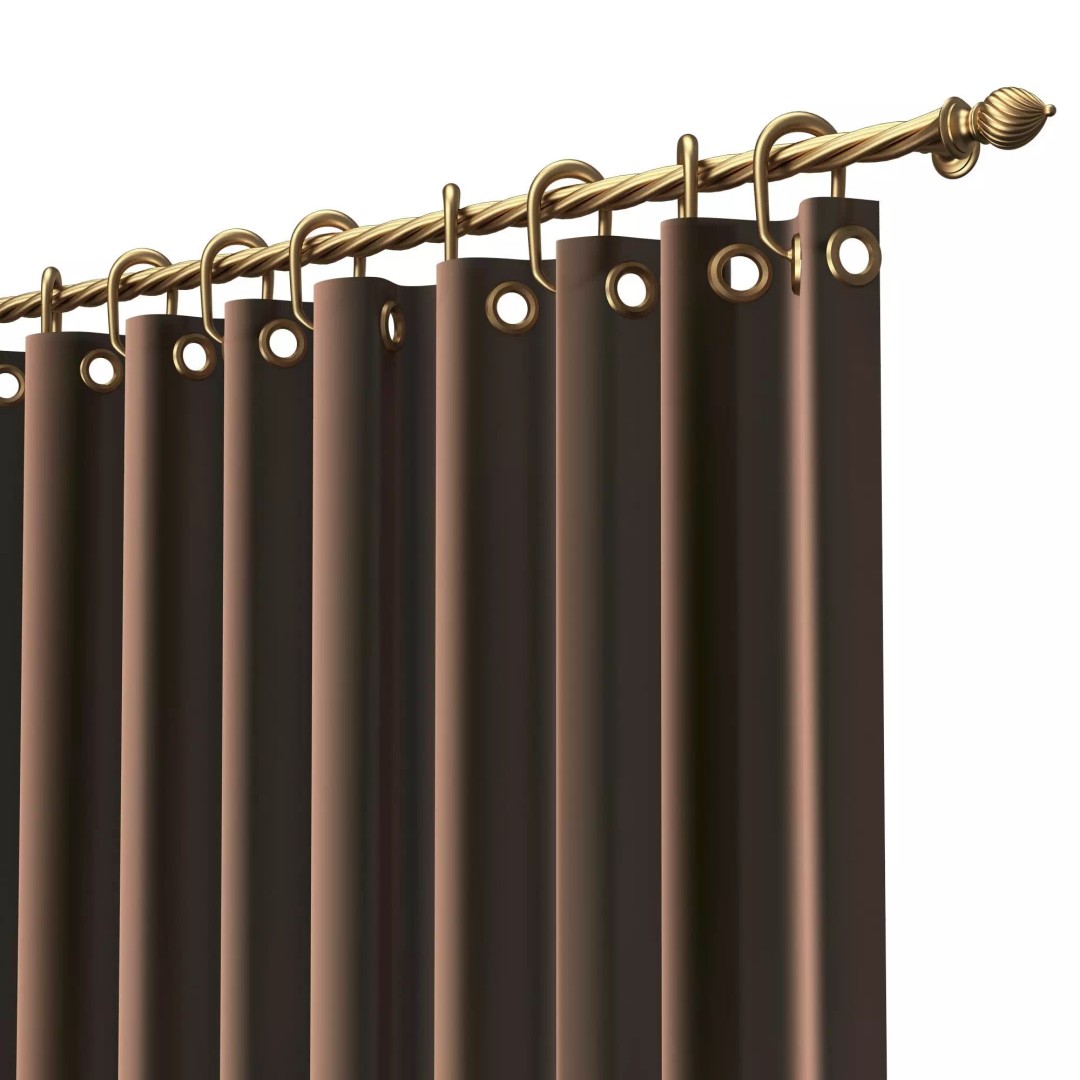 Classic Cornice Curtain 3D Model – Low Poly Architectural Decoration, FBX, OBJ - View 43