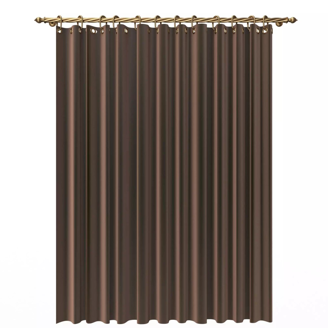 Classic Cornice Curtain 3D Model – Low Poly Architectural Decoration, FBX, OBJ - View 45