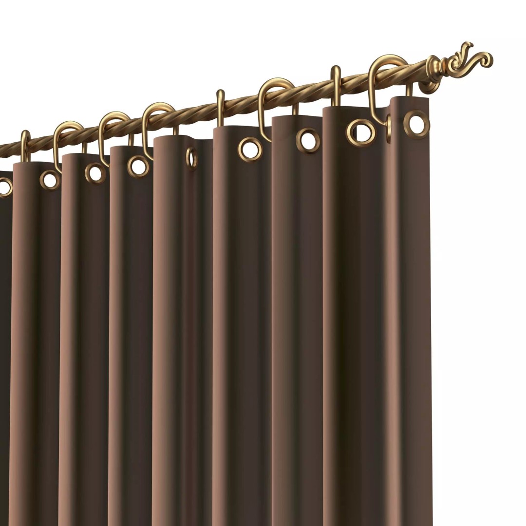 Classic Cornice Curtain 3D Model – Low Poly Architectural Decoration, FBX, OBJ - View 48