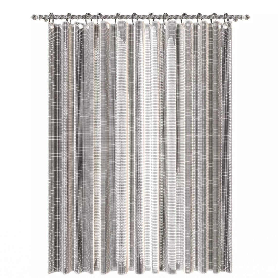 Classic Cornice Curtain 3D Model – Low Poly Architectural Decoration, FBX, OBJ - View 77