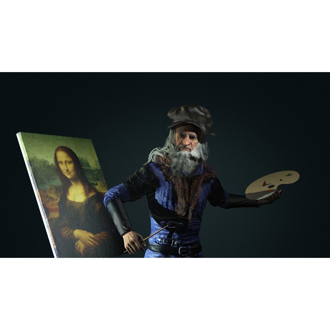 da Vinci Character 3D Model – High Quality Rigged Animation, FBX - View 3
