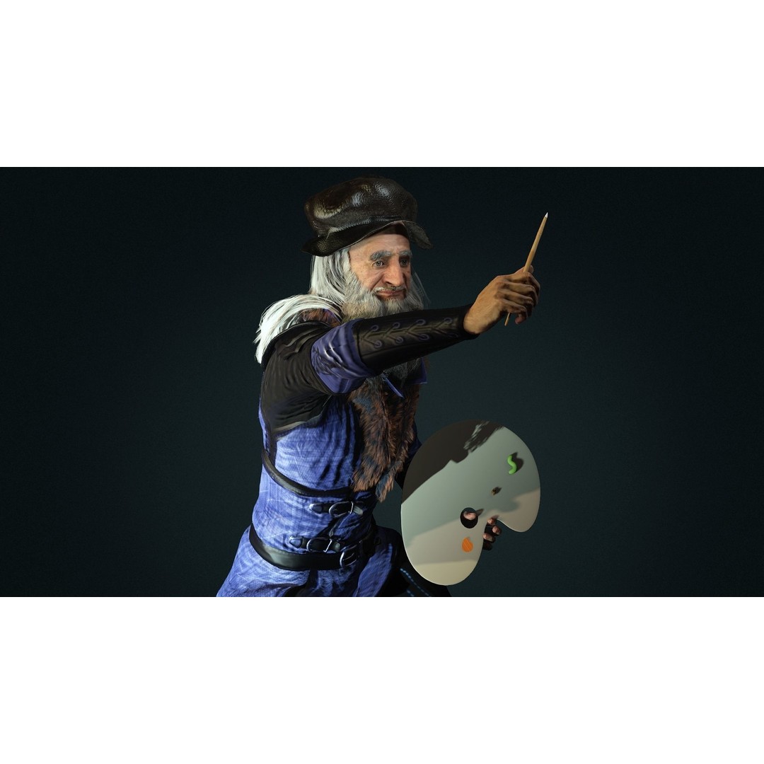 da Vinci Character 3D Model – High Quality Rigged Animation, FBX - View 4