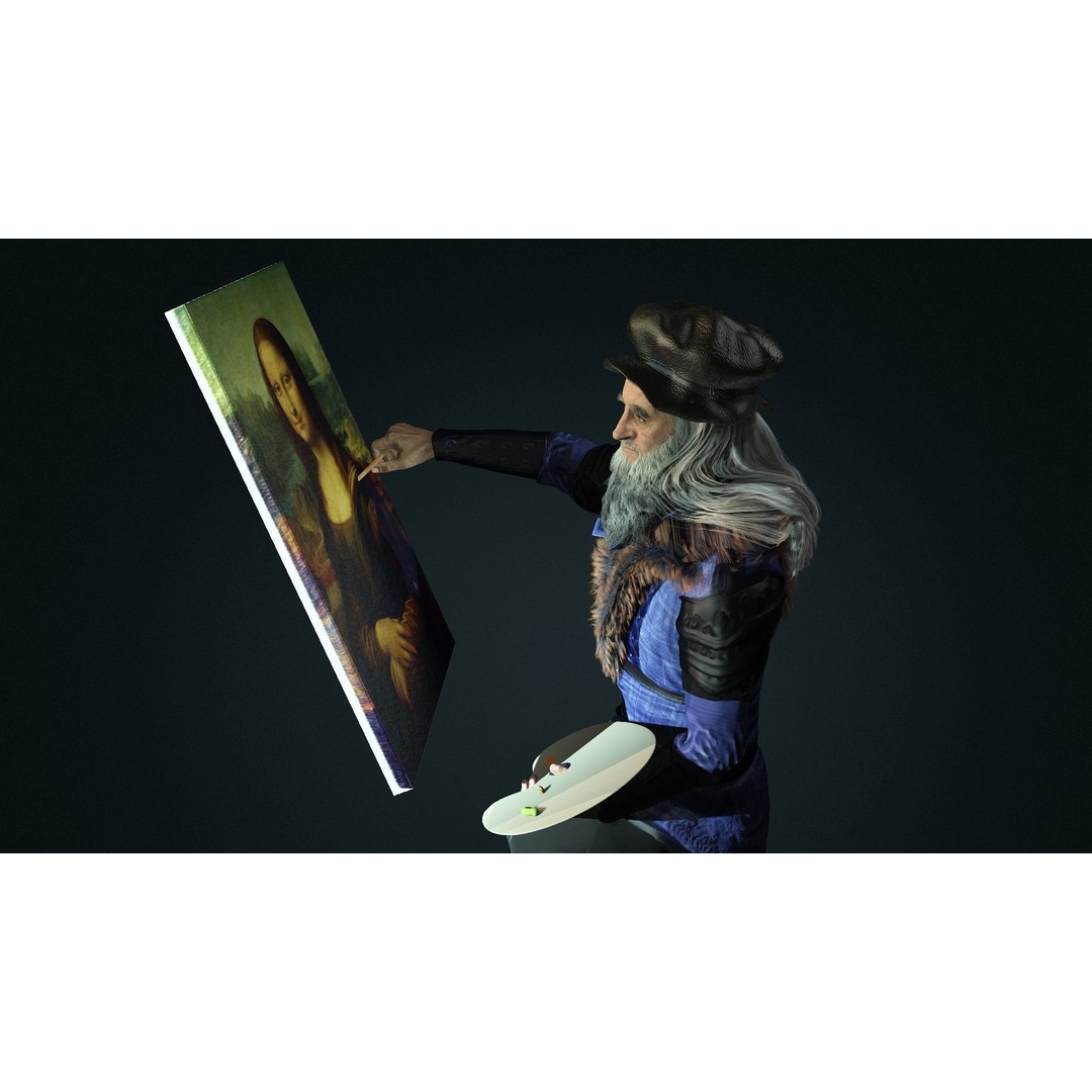 da Vinci Character 3D Model – High Quality Rigged Animation, FBX - View 6