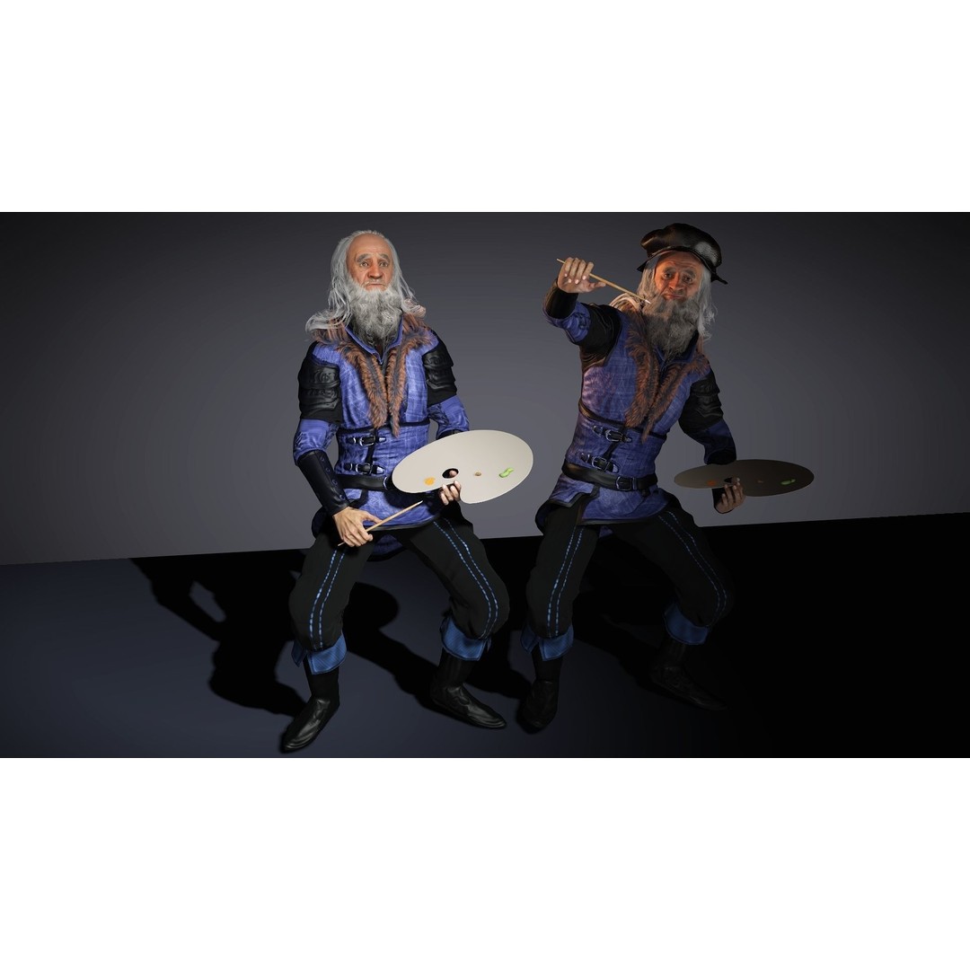 da Vinci Character 3D Model – High Quality Rigged Animation, FBX - View 7