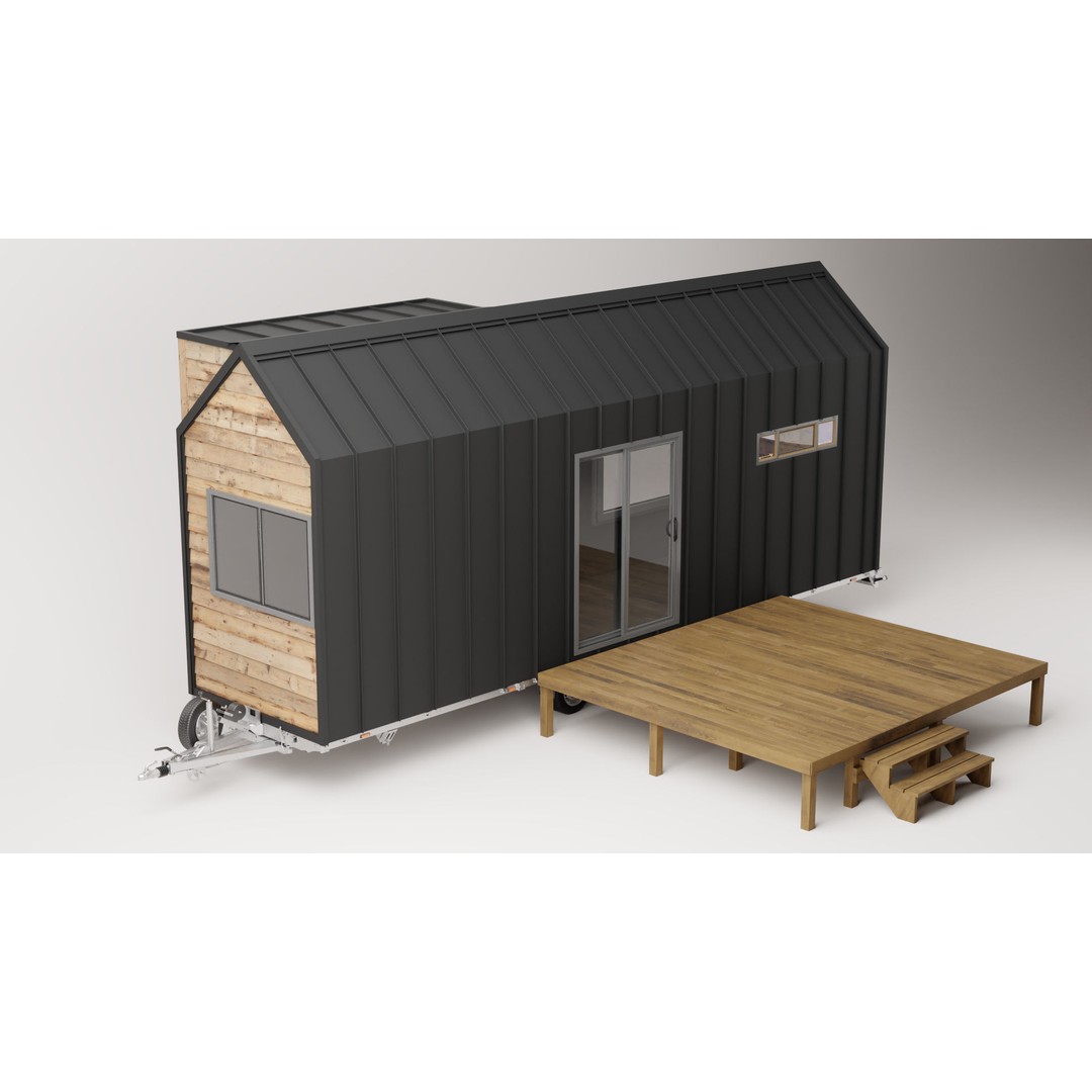 Tiny House 3D Model – Detailed Mobile Home with PBR Textures - View 3