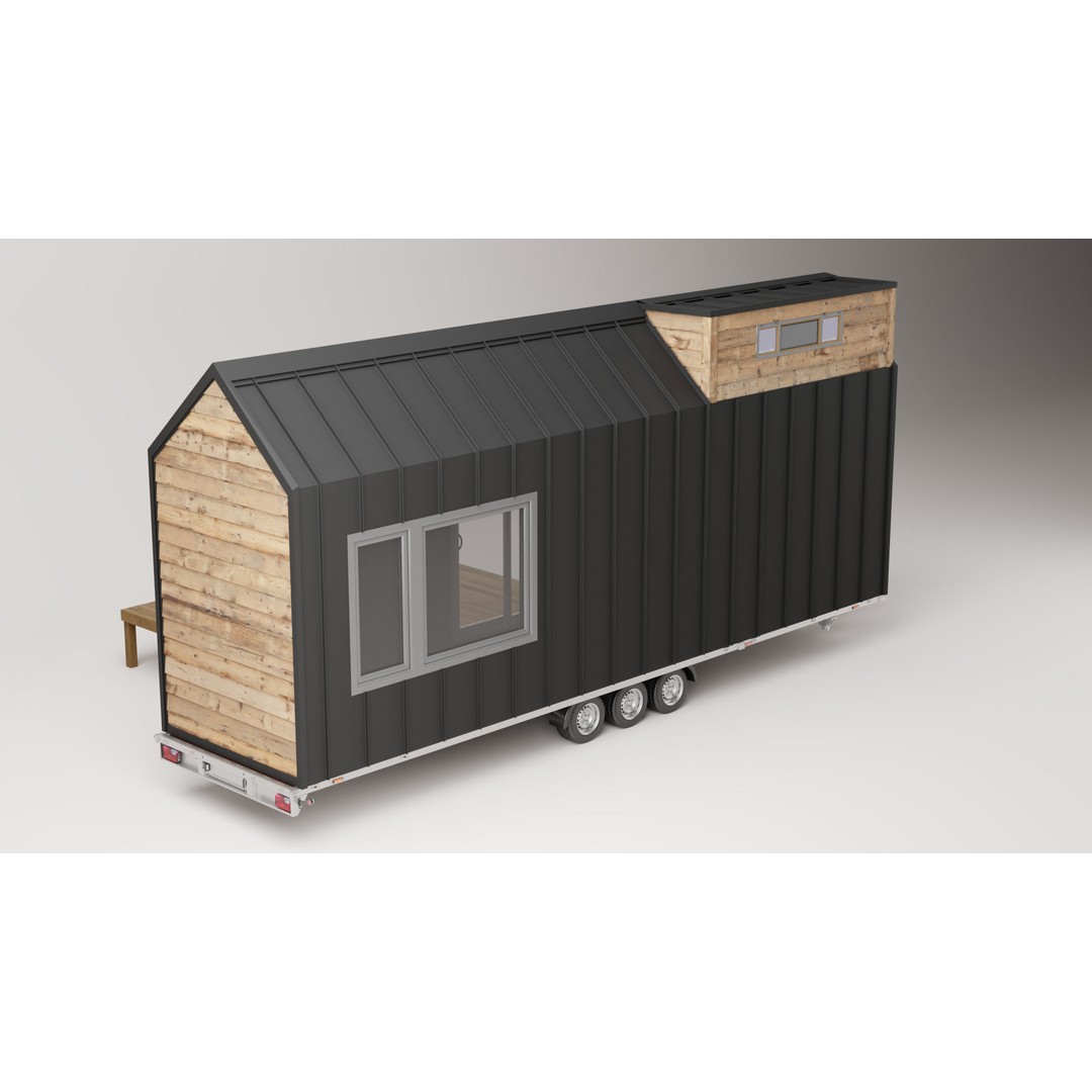 Tiny House 3D Model – Detailed Mobile Home with PBR Textures - View 4