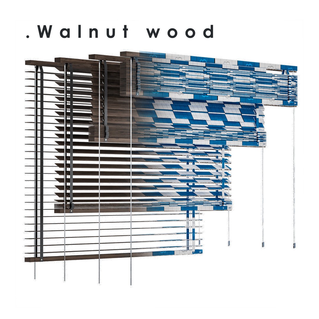 Wood Blind 3D Model – Adjustable Wooden Blinds, OBJ & 3ds Max