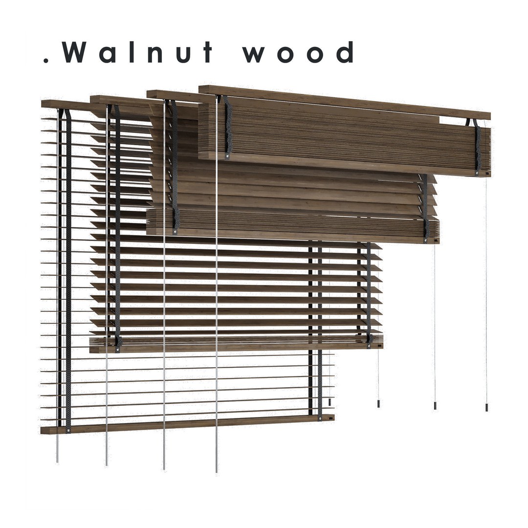 Wood Blind 3D Model – Adjustable Wooden Blinds, OBJ & 3ds Max - View 6