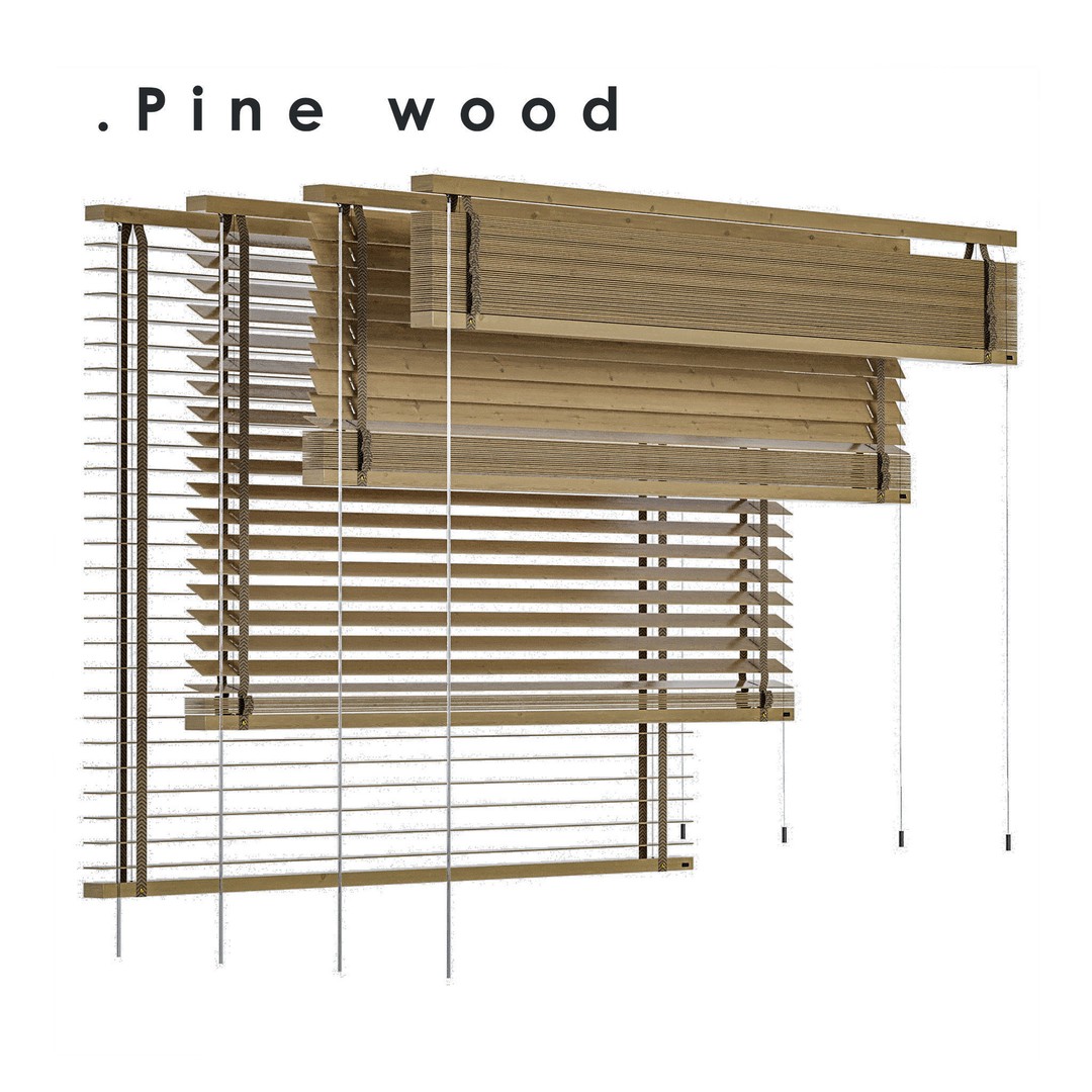 Wood Blind 3D Model – Adjustable Wooden Blinds, OBJ & 3ds Max - View 7