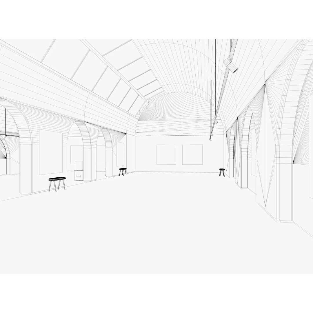 Modern Art Gallery 3D Model – Interior Design with Textures, FBX - View 13