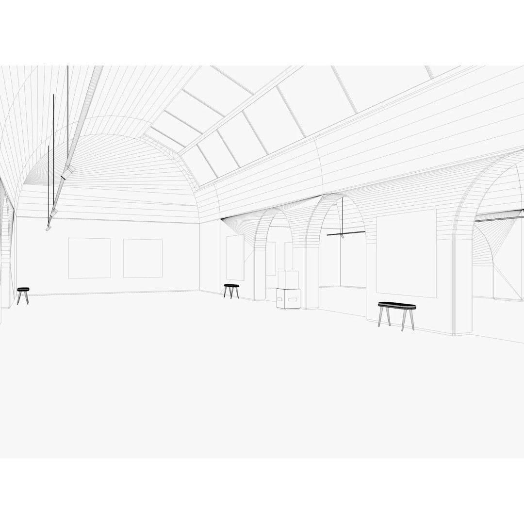Modern Art Gallery 3D Model – Interior Design with Textures, FBX - View 14