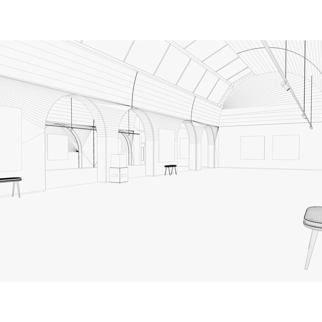 Modern Art Gallery 3D Model – Interior Design with Textures, FBX - View 15