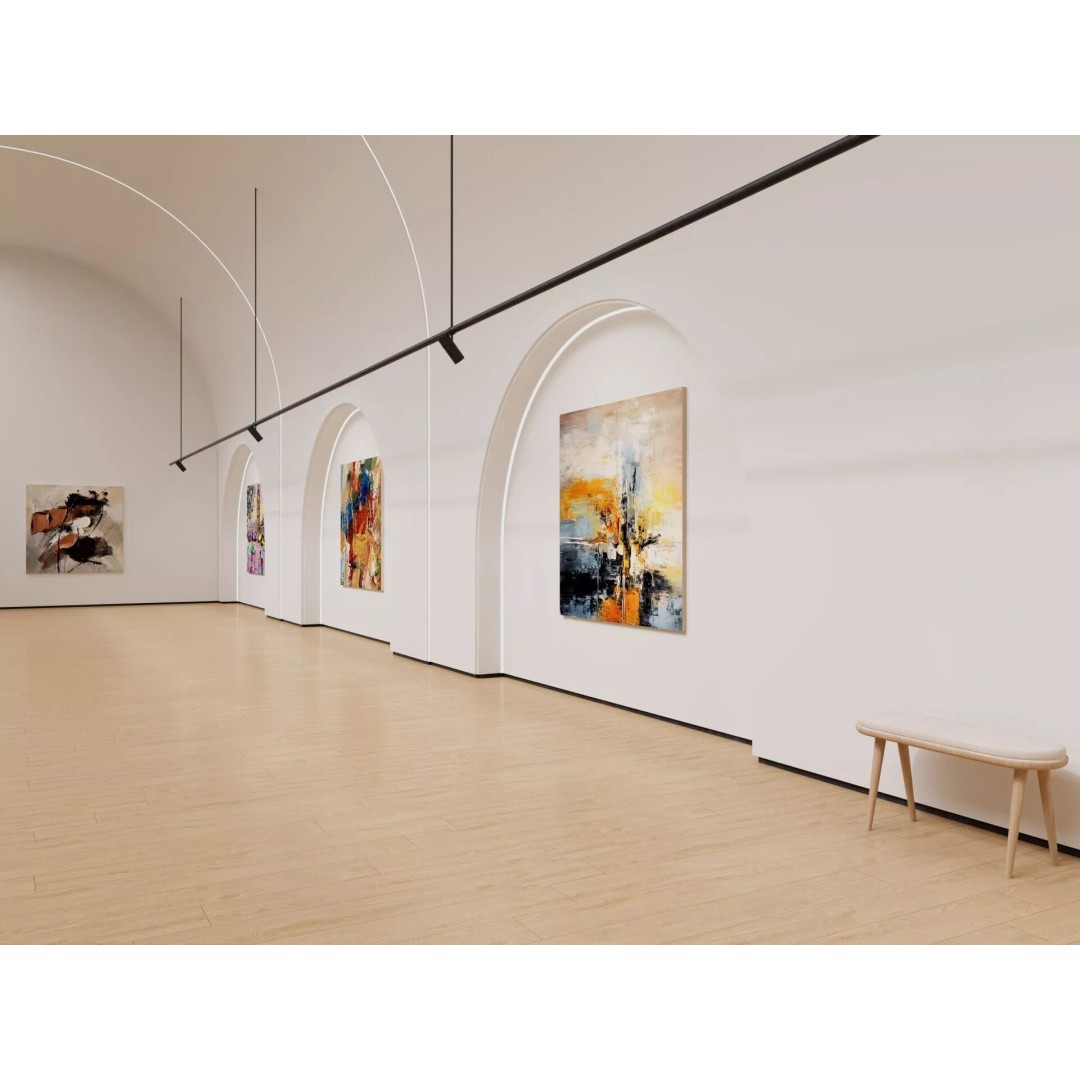 Modern Art Gallery 3D Model – Interior Design with Textures, FBX - View 3