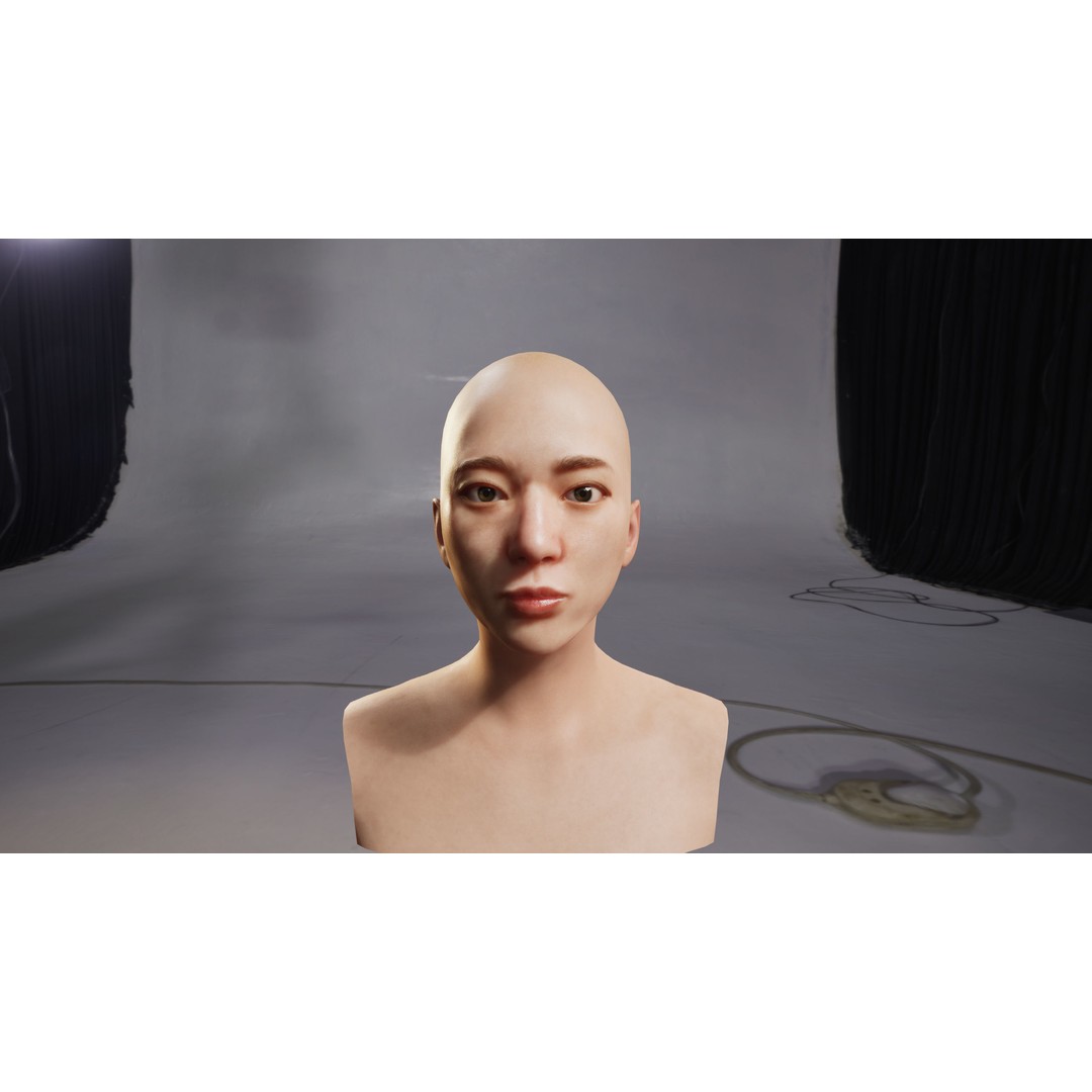 Asian Casual Woman 3D Model – Low Poly Rigged Character for ArchViz - View 12