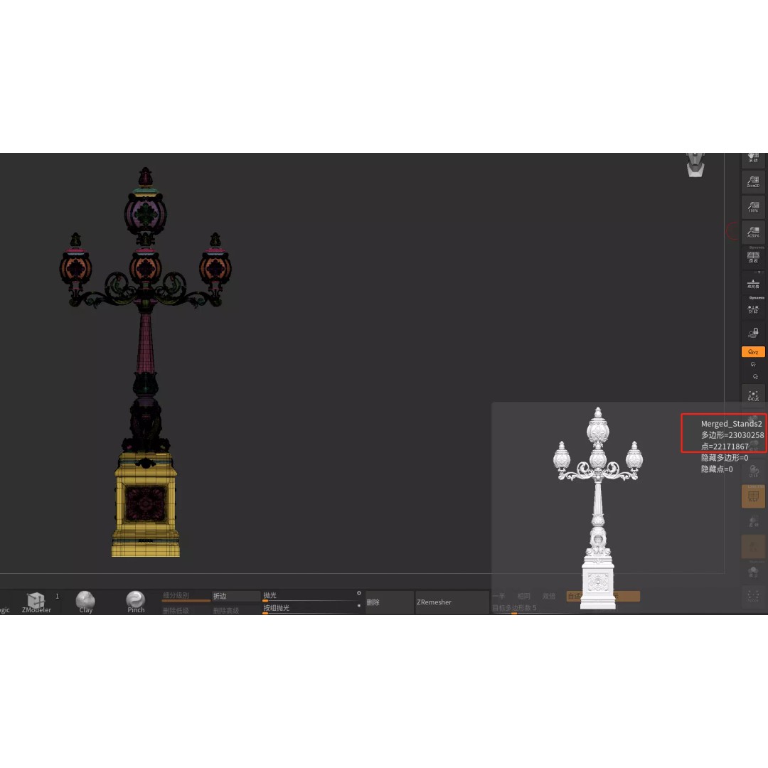 Victorian Ornate Lamp Post 3D Model – Architectural Decoration, OBJ, STL, FBX