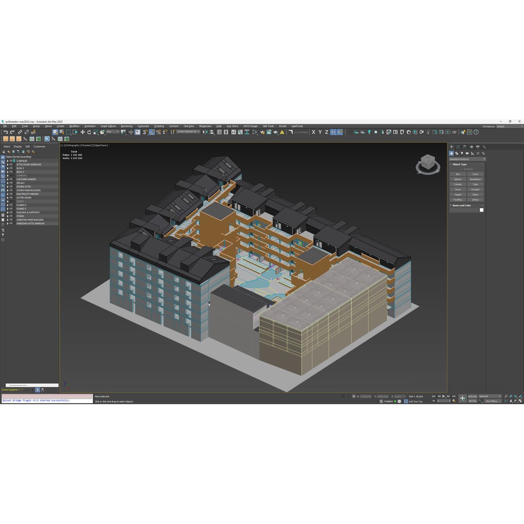 Qvillestaden Residential Apartment Complex 3D Model – Modern Architecture, FBX, OBJ