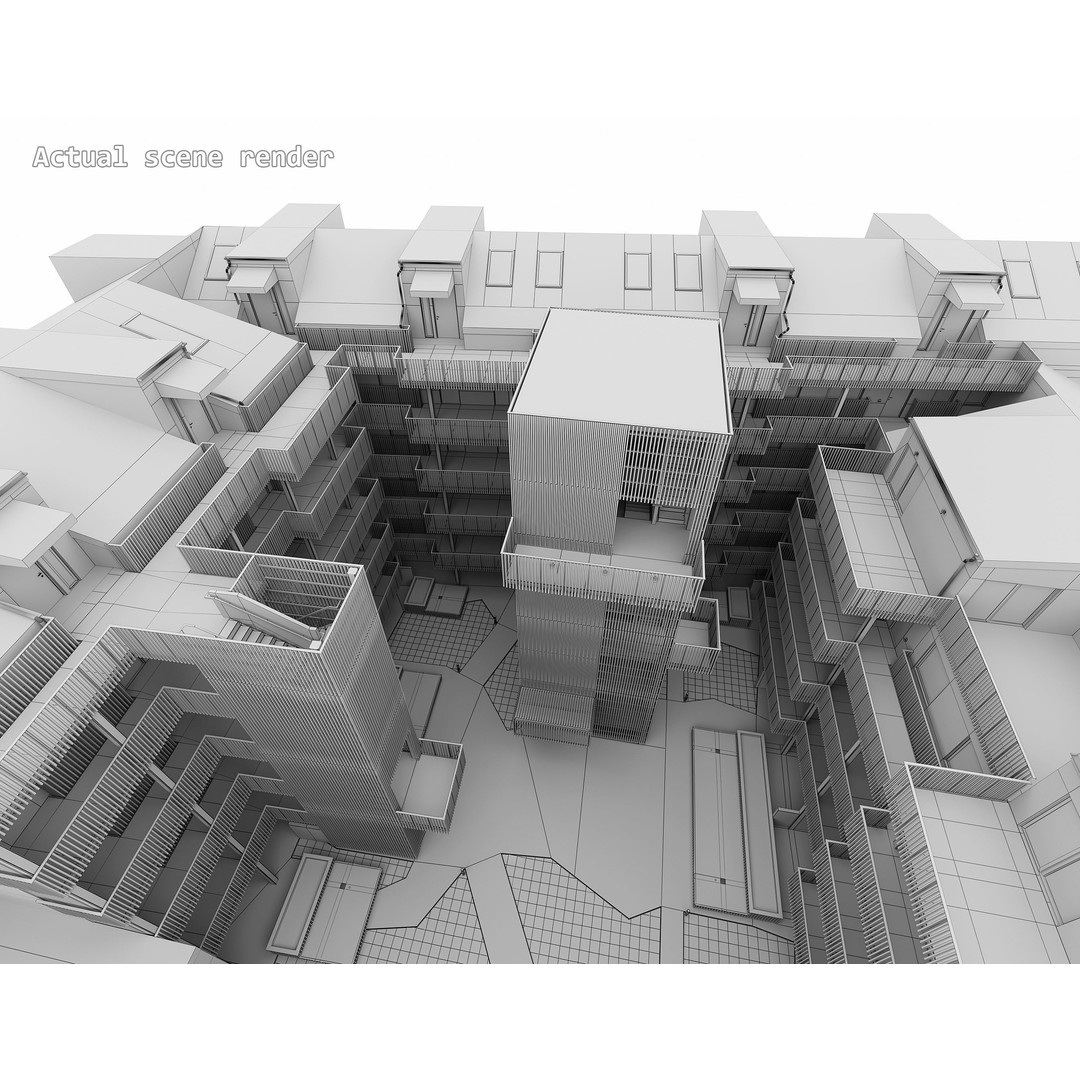 Qvillestaden Residential Apartment Complex 3D Model – Modern Architecture, FBX, OBJ - View 13