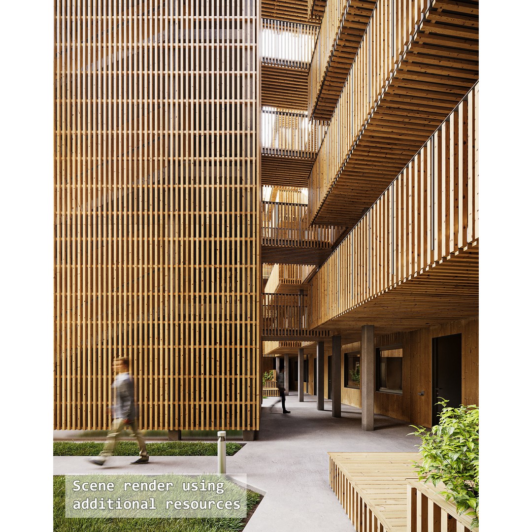 Qvillestaden Residential Apartment Complex 3D Model – Modern Architecture, FBX, OBJ - View 15