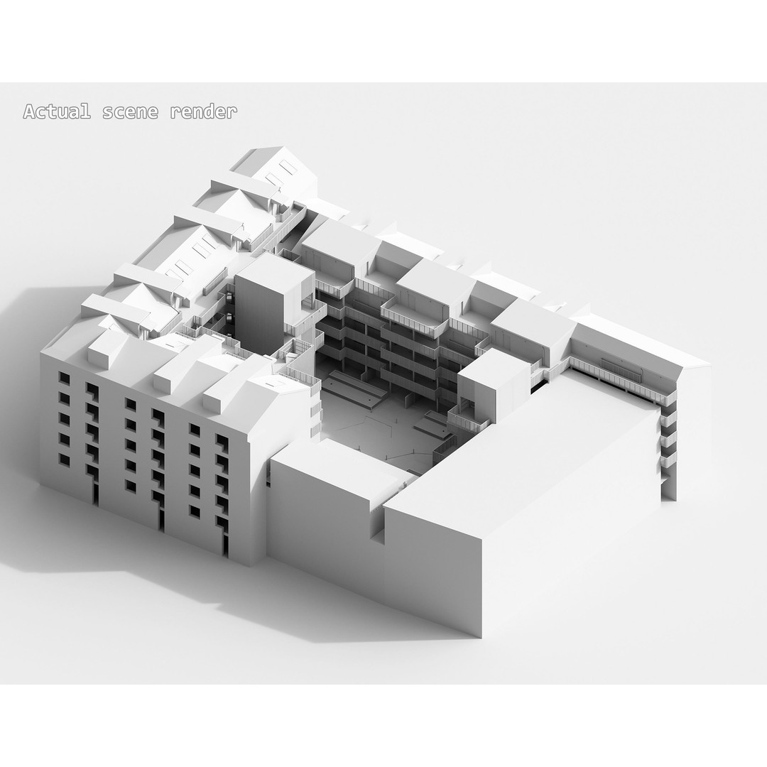Qvillestaden Residential Apartment Complex 3D Model – Modern Architecture, FBX, OBJ - View 19