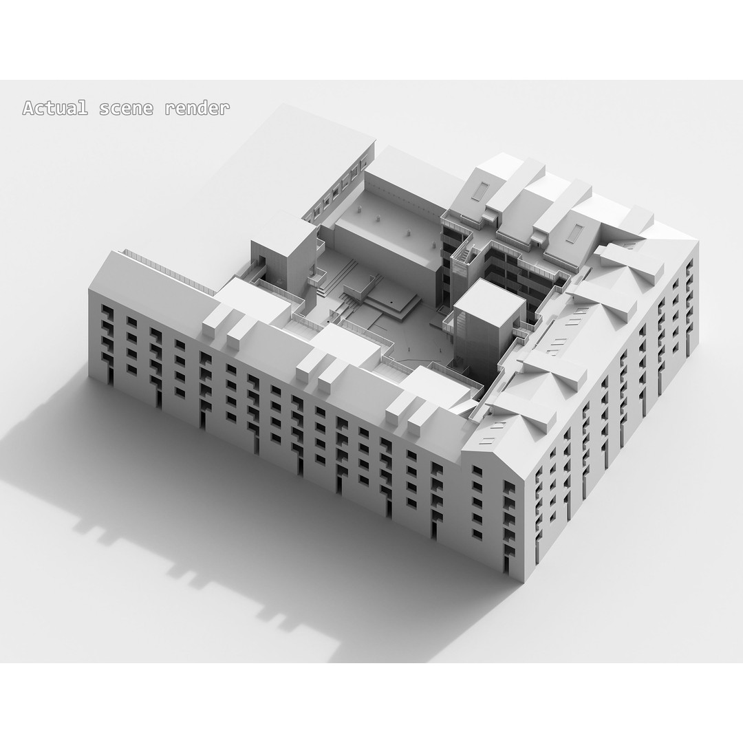 Qvillestaden Residential Apartment Complex 3D Model – Modern Architecture, FBX, OBJ - View 22