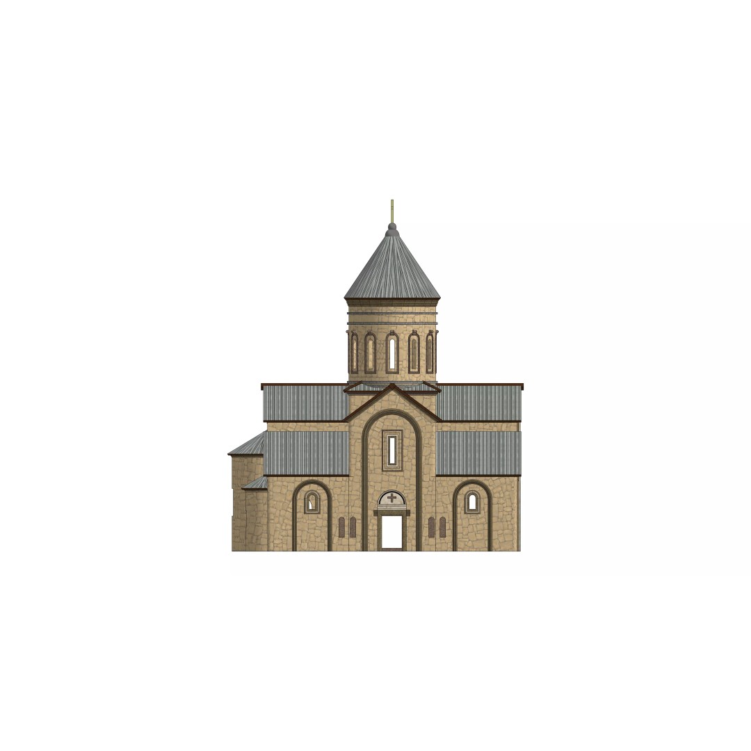 Georgian Orthodox Church 3D Model – Low Poly Architectural Asset, FBX, Blender - View 10