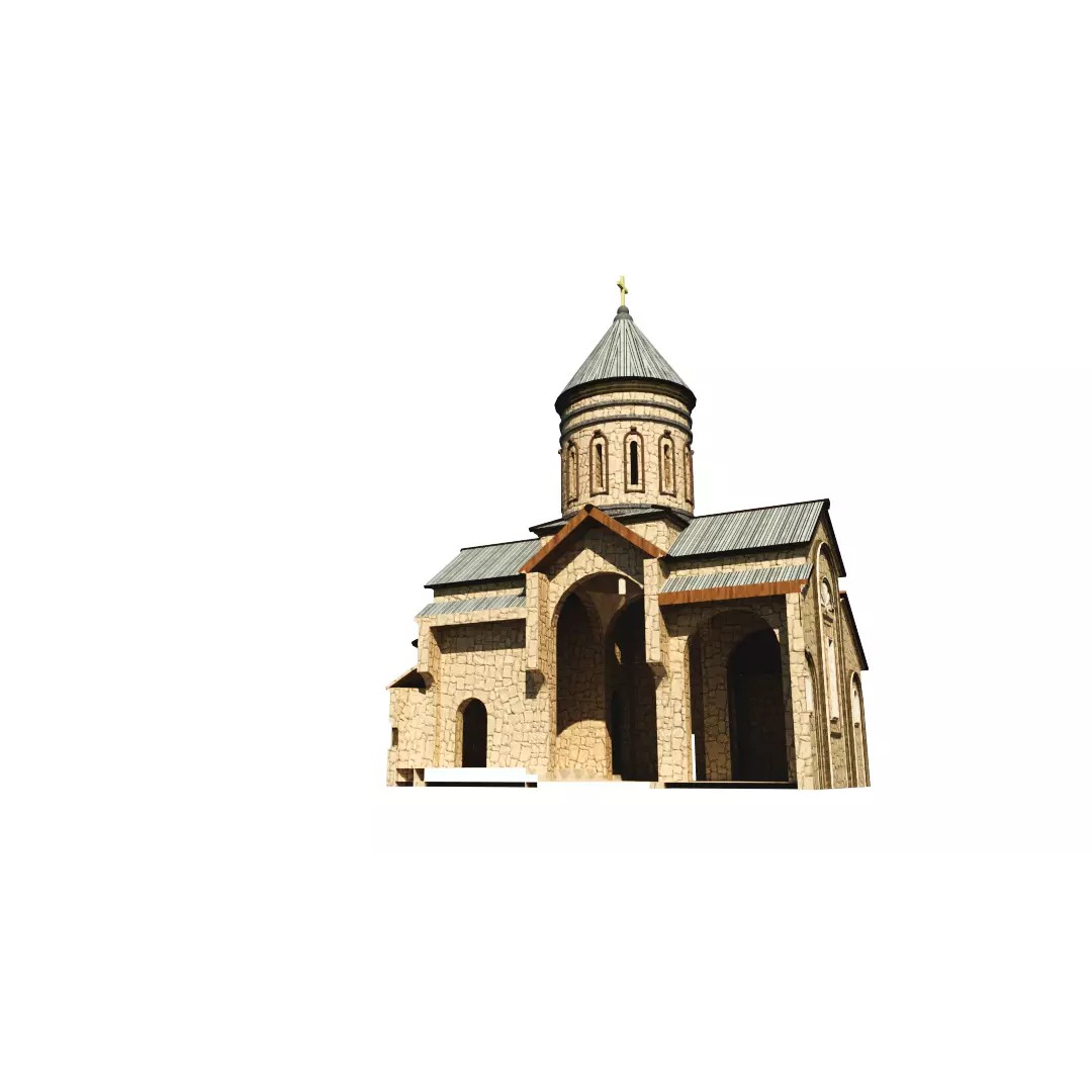 Georgian Orthodox Church 3D Model – Low Poly Architectural Asset, FBX, Blender - View 4