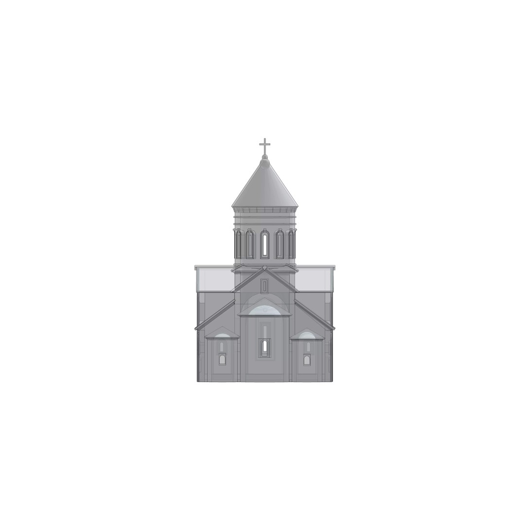 Georgian Orthodox Church 3D Model – Low Poly Architectural Asset, FBX, Blender - View 6