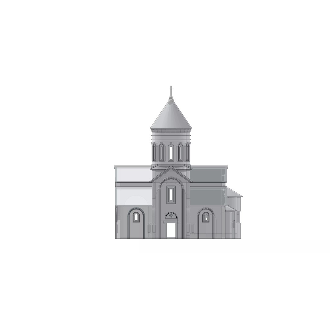 Georgian Orthodox Church 3D Model – Low Poly Architectural Asset, FBX, Blender - View 9