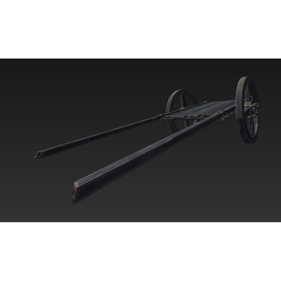 Roman Carriage 3D Model – Low Poly Historical Transport, FBX