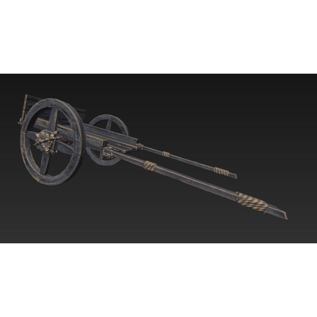 Roman Carriage 3D Model – Low Poly Historical Transport, FBX - View 14