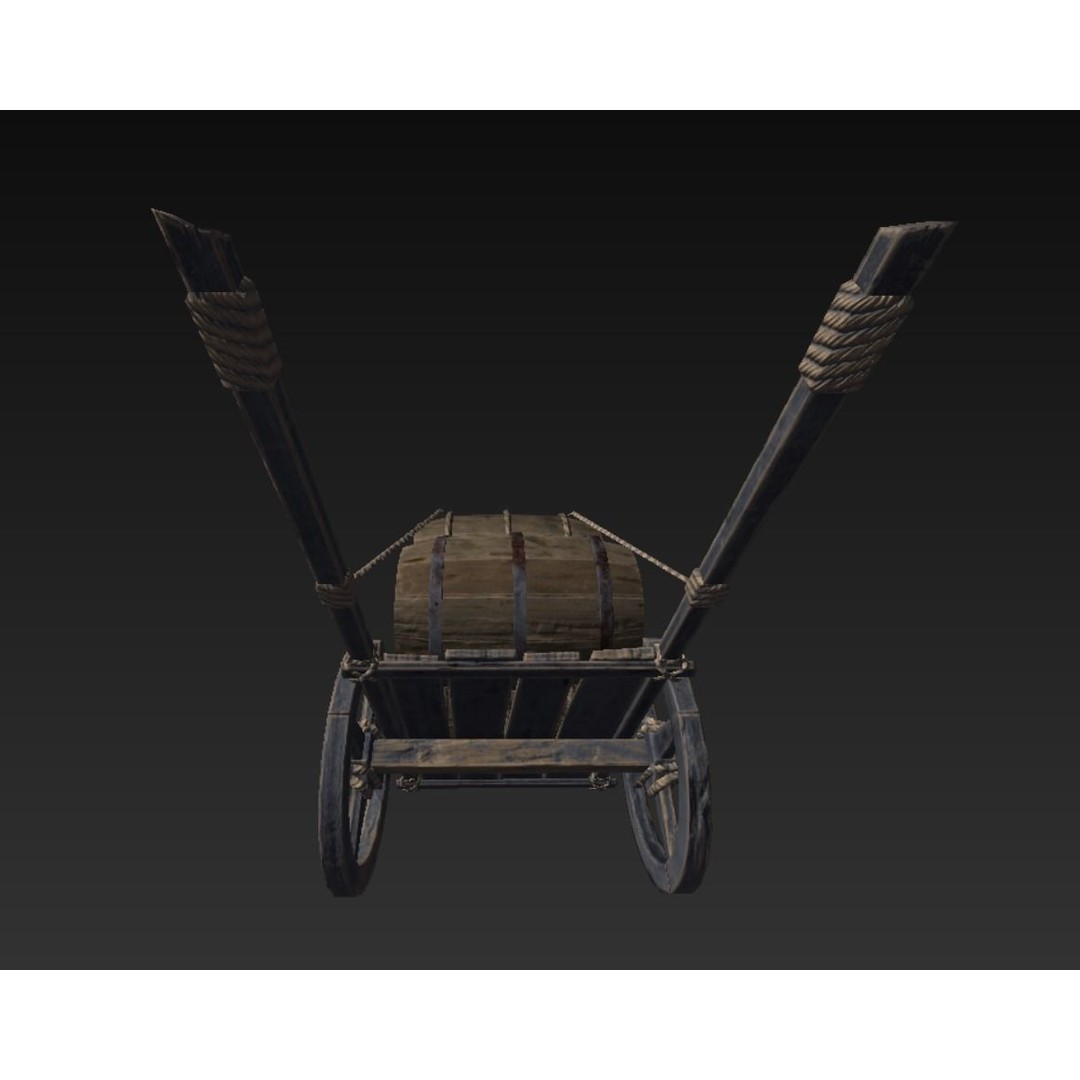 Roman Carriage 3D Model – Low Poly Historical Transport, FBX - View 15