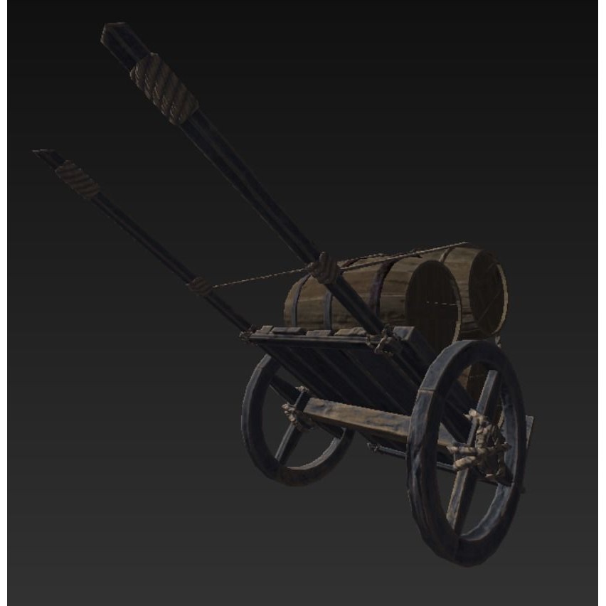 Roman Carriage 3D Model – Low Poly Historical Transport, FBX - View 16
