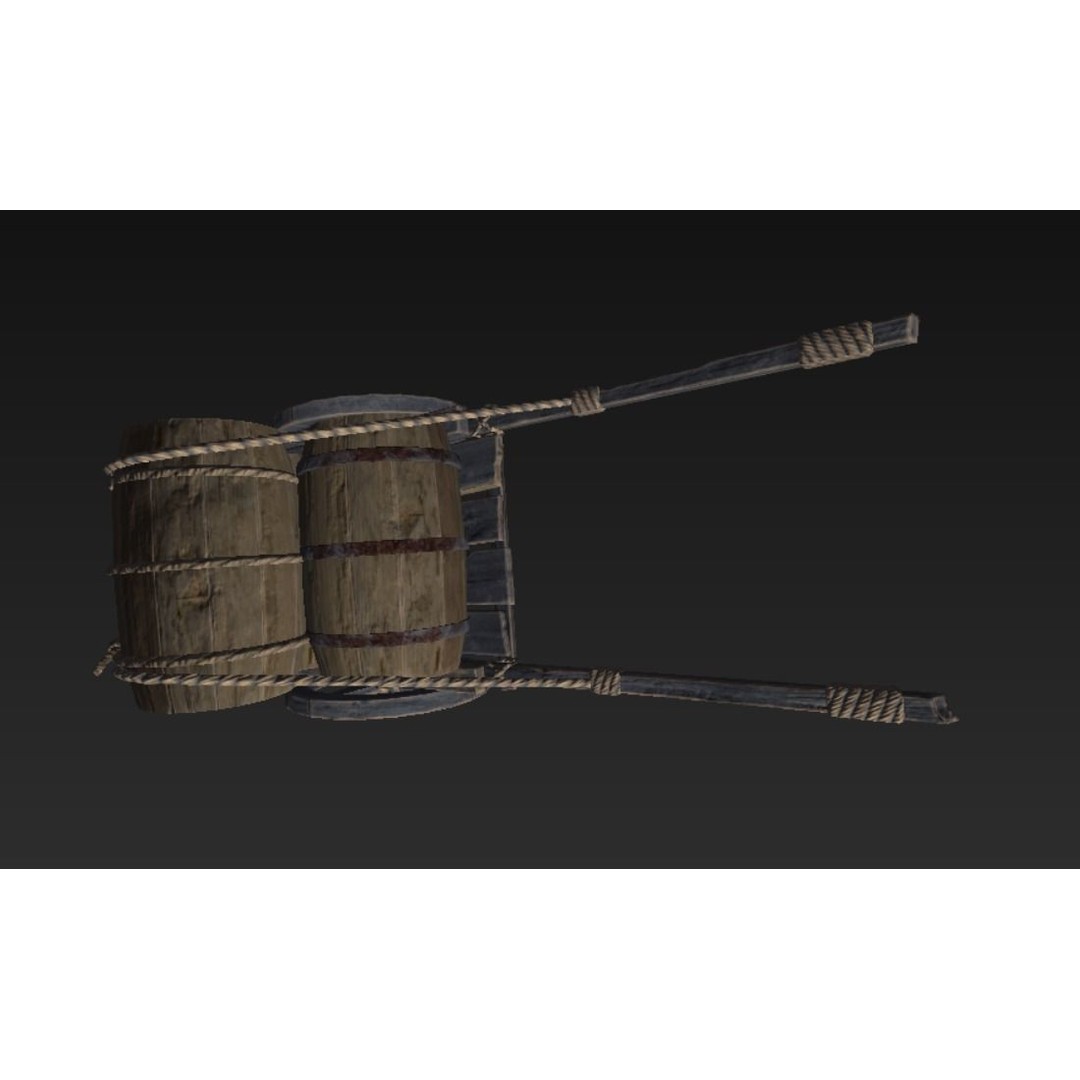 Roman Carriage 3D Model – Low Poly Historical Transport, FBX - View 18